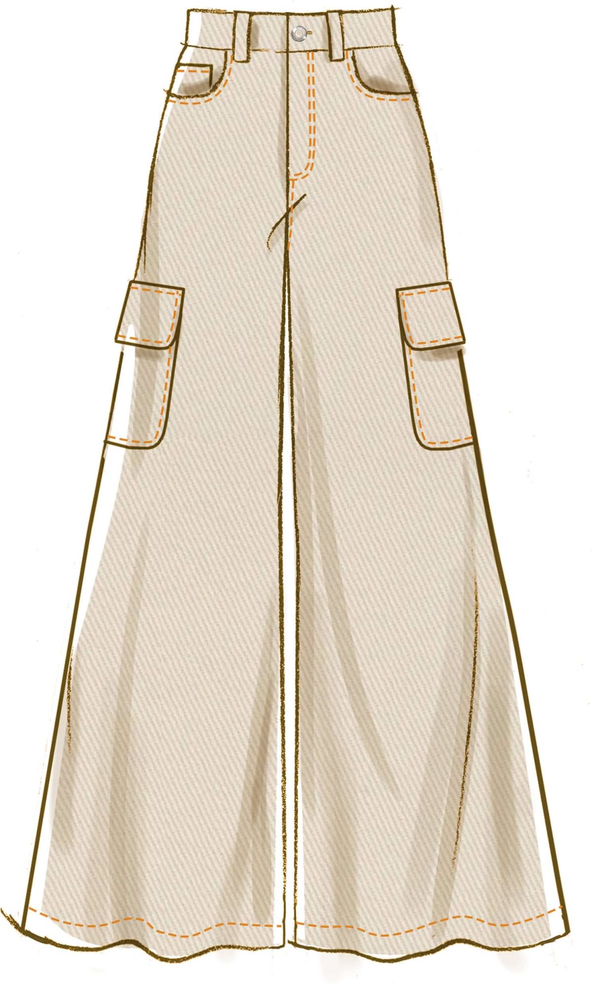 McCall's Sewing Pattern M8630 Misses' Wide Leg Jeans in Two Lengths