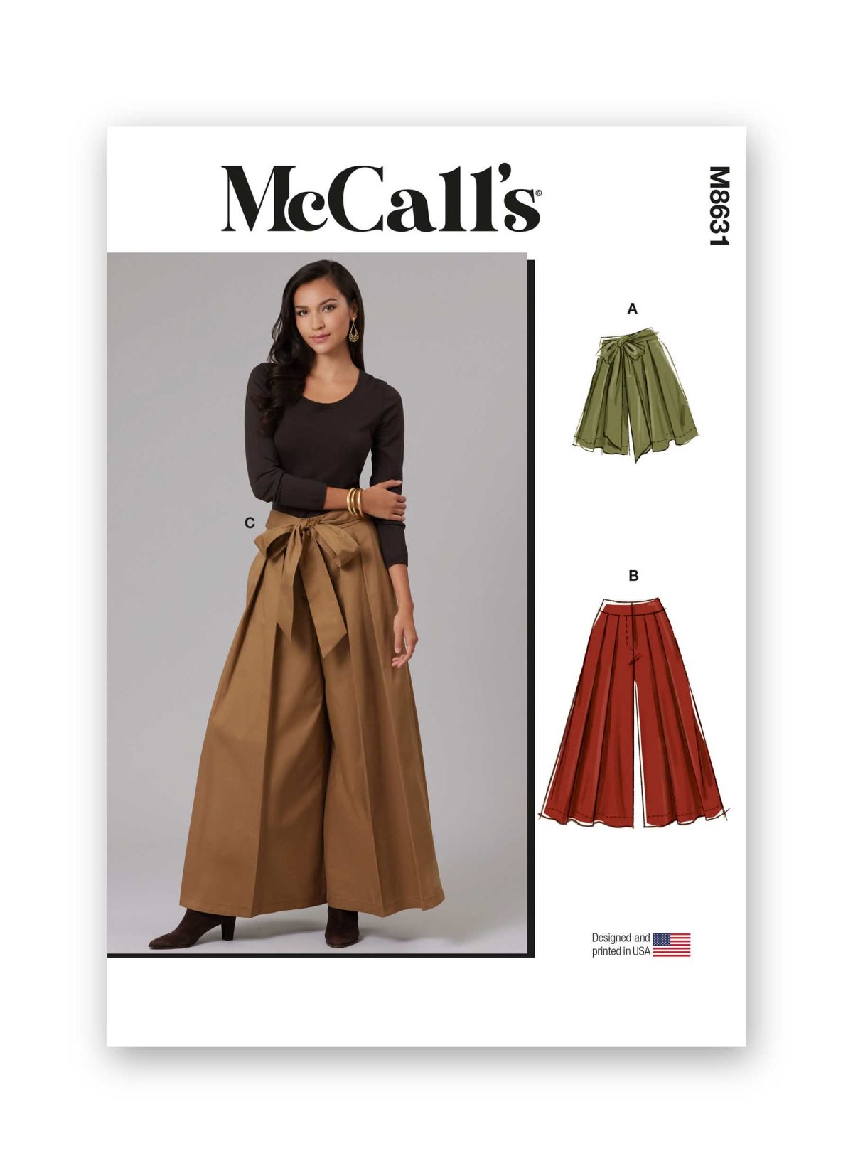 McCall's Sewing Pattern M8631 Misses' Pleated Shorts and Trousers