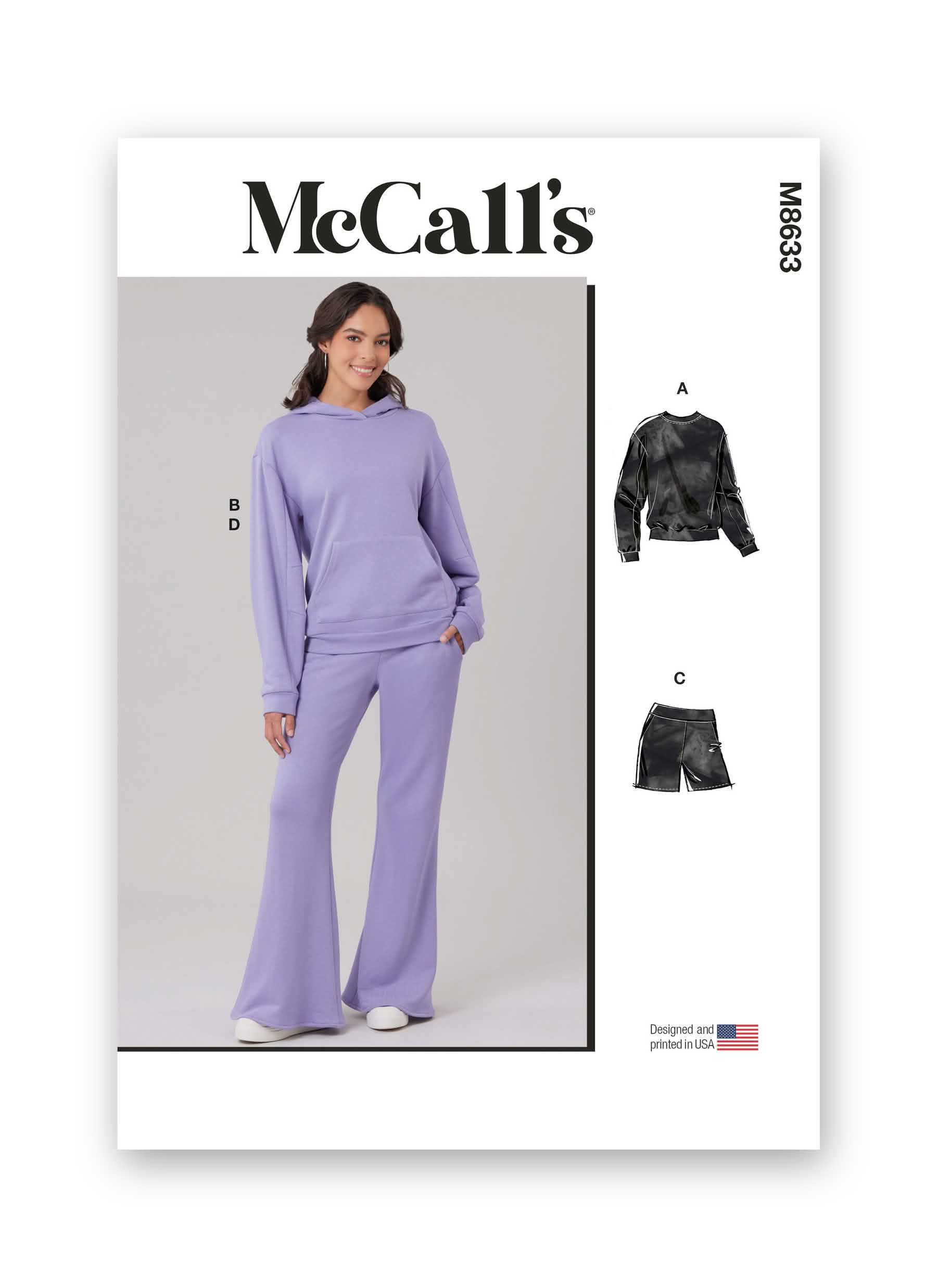 McCall’s Sewing Pattern M8633 Misses’ Sweatshirt, Hoodie, Shorts and Trousers