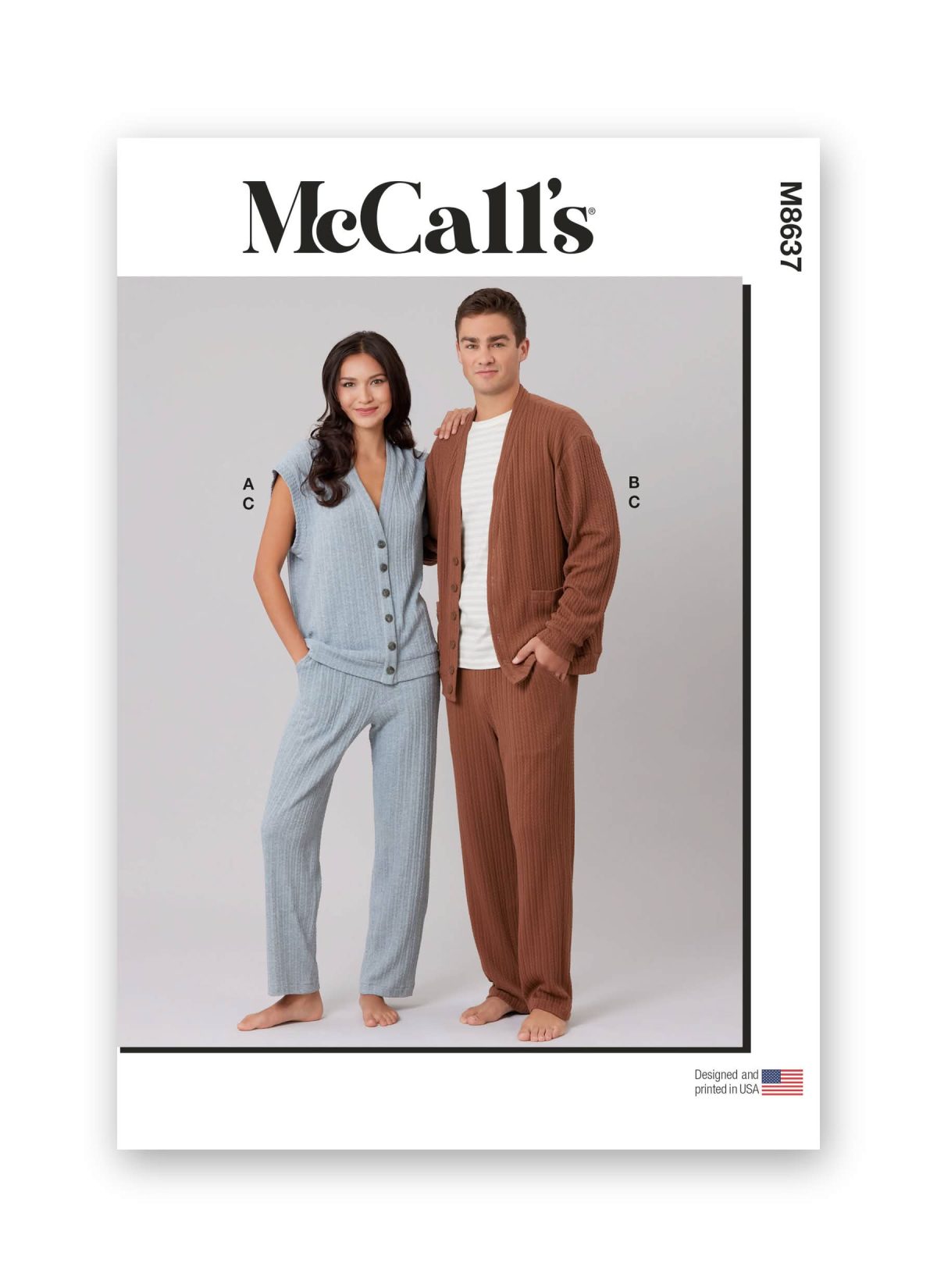 McCall's Sewing Pattern M8637 Unisex Knit Waistcoat, Cardigan and Trousers