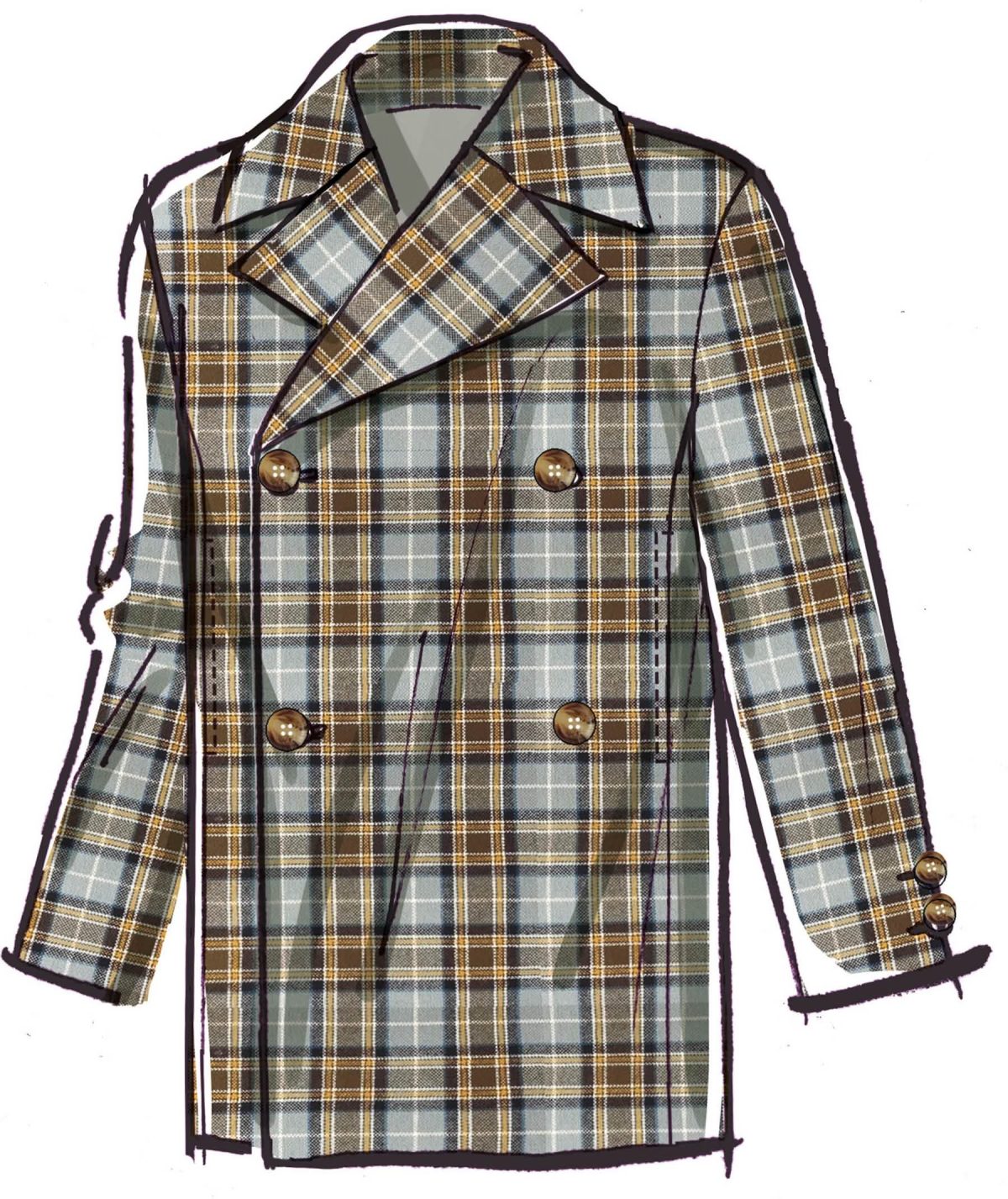 McCall's Sewing Pattern M8638 Men's Double Breasted Jacket in Two Lengths
