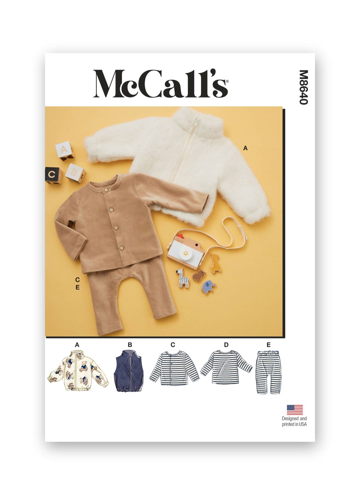 McCall's Sewing Pattern M8640 Babies' Jacket, Knit Tops and Trousers