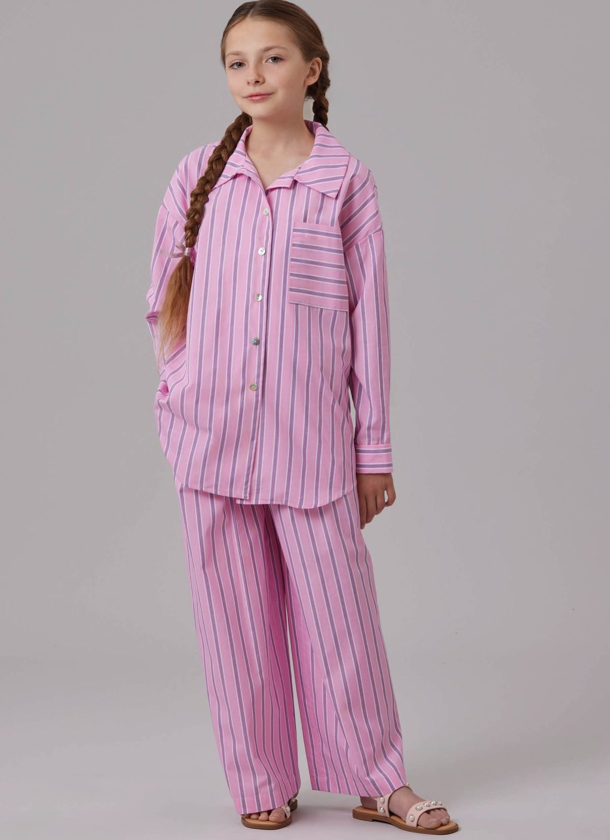 McCall's Sewing Pattern M8642 Girls' Shirt in Two Lengths, Shorts and Trousers