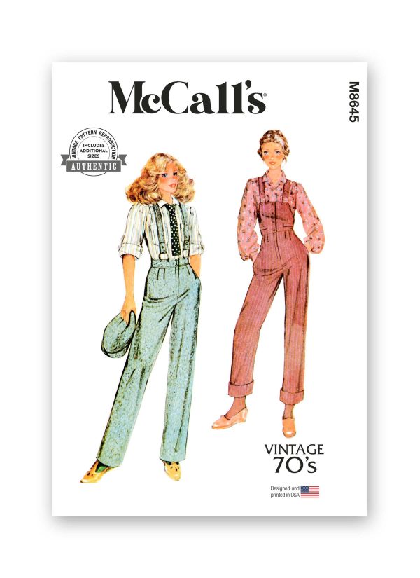 McCall's Sewing Pattern M8645 Misses' Dungarees, Trousers and Blouse