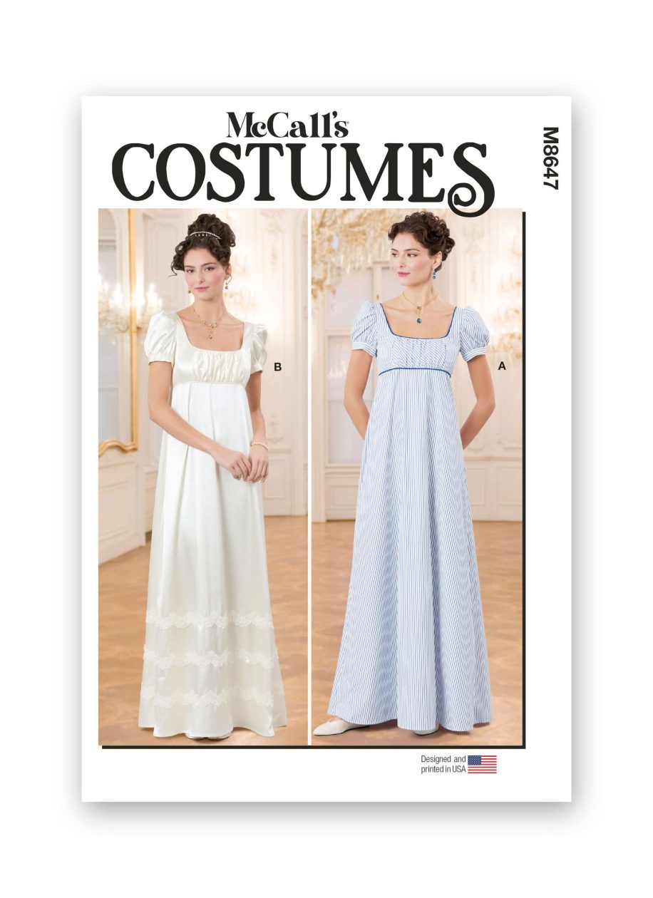 McCall's Sewing Pattern M8647 Misses' Regency Gowns