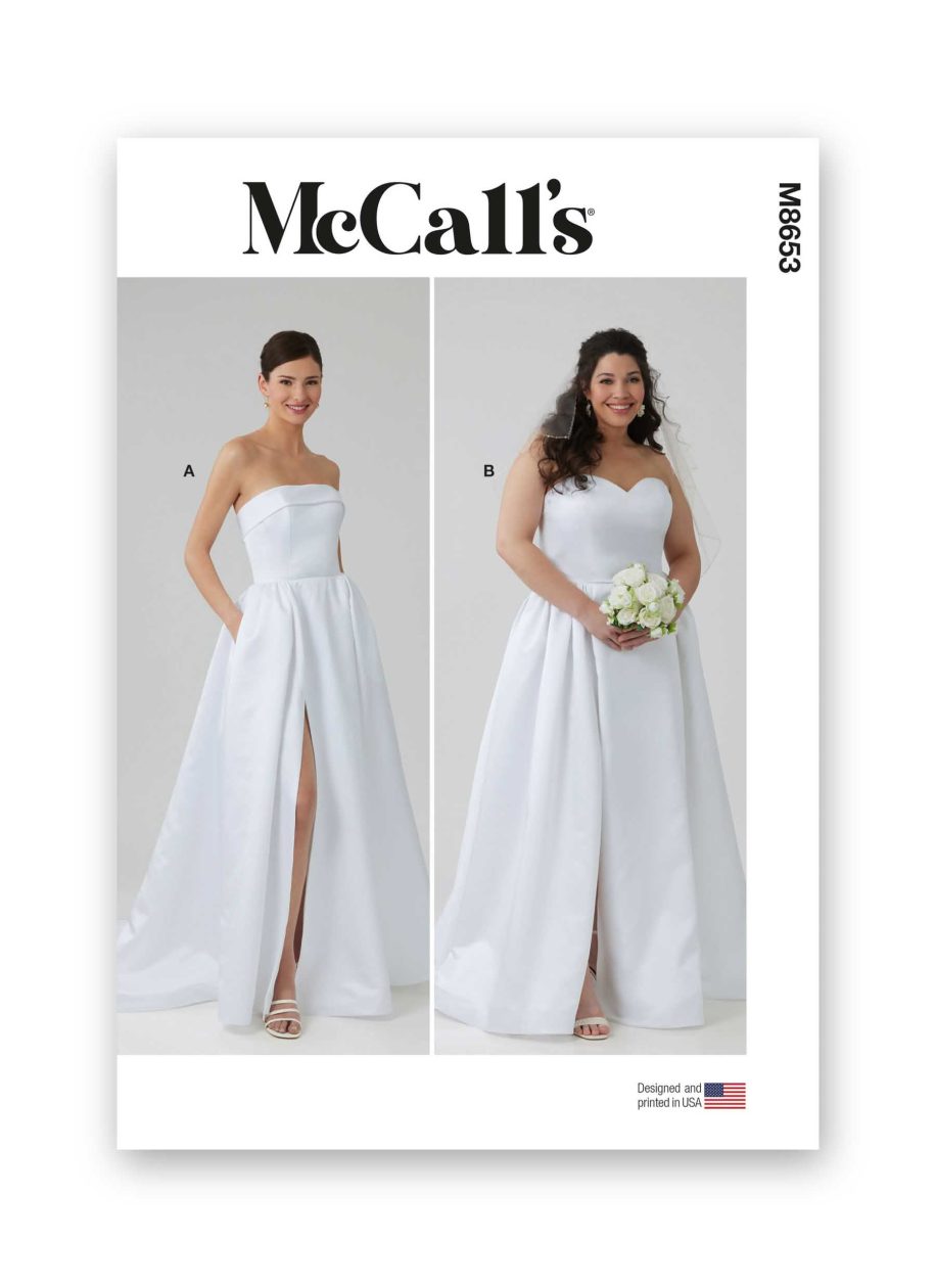 McCall's Sewing Pattern M8653 Misses' and Women's Strapless Wedding Gown