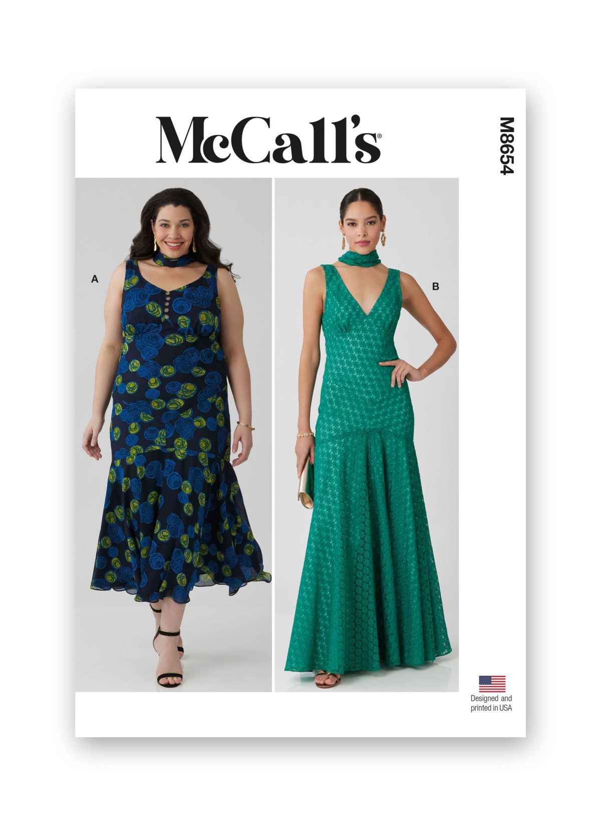McCall's Sewing Pattern M8654 Misses' and Women's Maxi Dress with Scarf