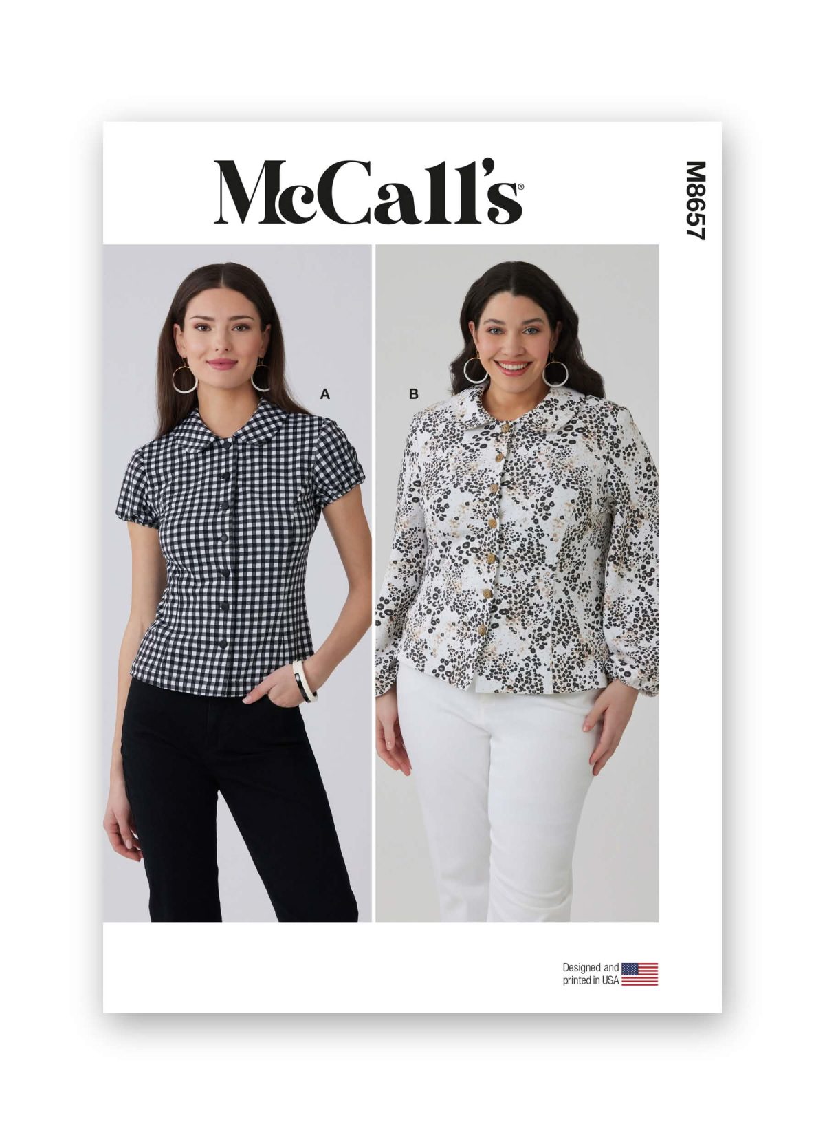 McCall's Sewing Pattern M8657 Misses' and Women's Peter Pan Collar Knit Top with Sleeve Variations