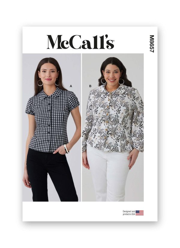 McCall's Sewing Pattern M8657 Misses' and Women's Peter Pan Collar Knit Top with Sleeve Variations