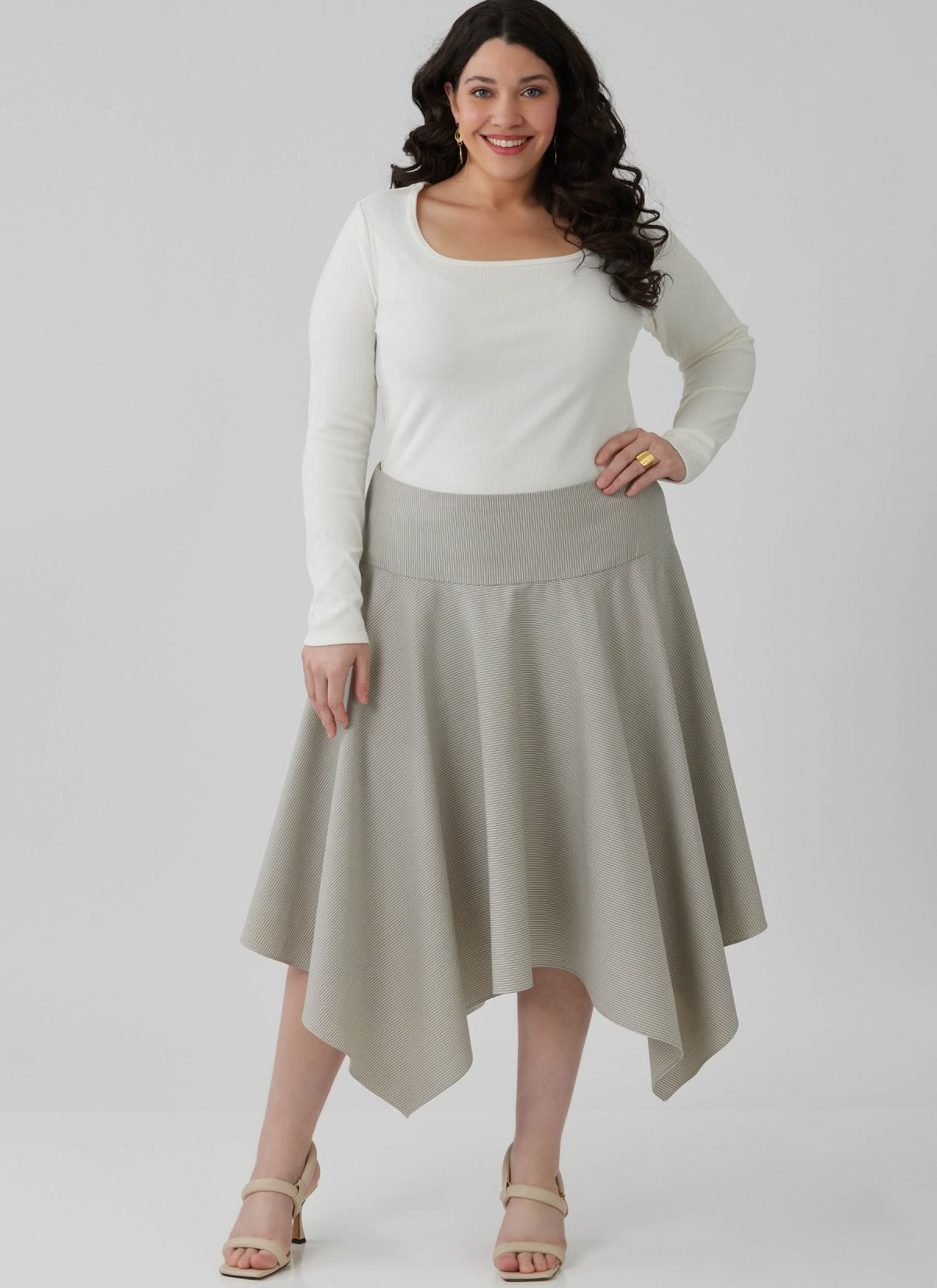 McCall's Sewing Pattern M8659 Misses' and Women's Handkerchief Hem Skirt and Tie Belt