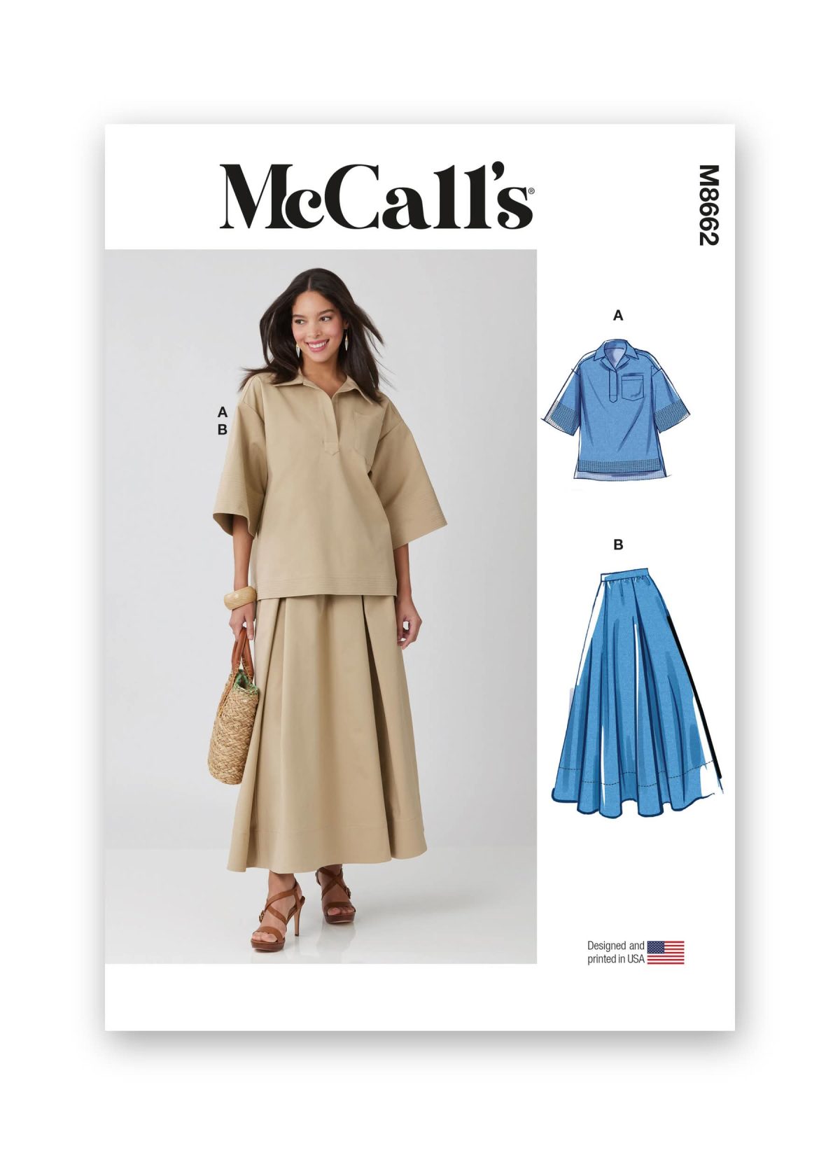 McCall's Sewing Pattern M8662 Misses' Top and Skirt