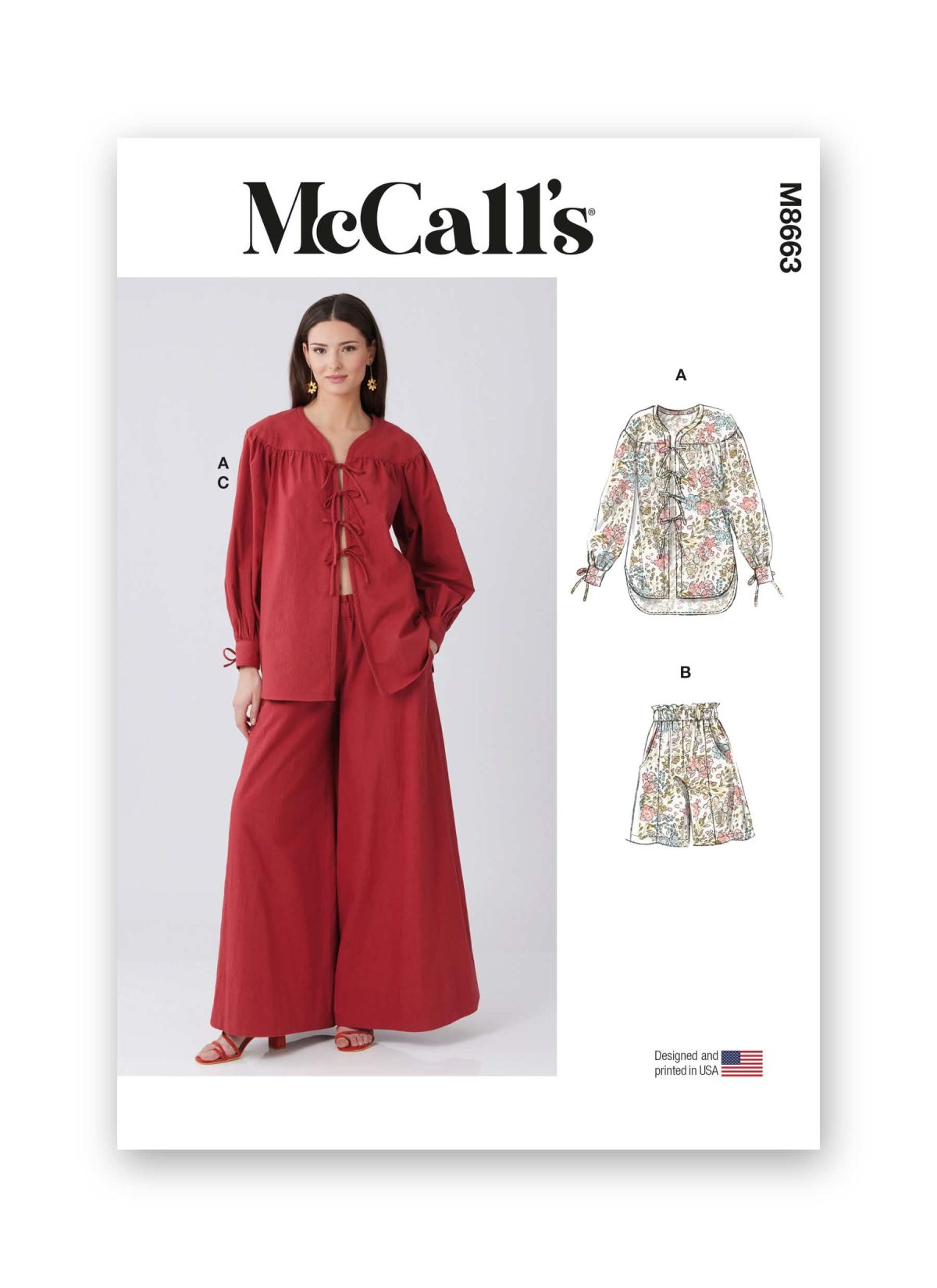 McCall's Sewing Pattern M8663 Misses' Lounge Top, Shorts and Trousers