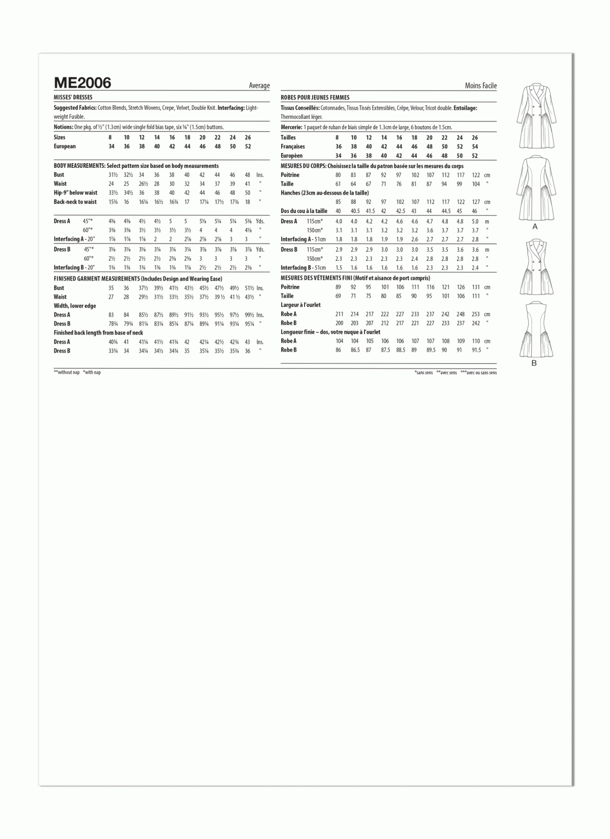 Know Me Sewing Pattern ME2006 Misses' Dresses by The Corny Rainbow
