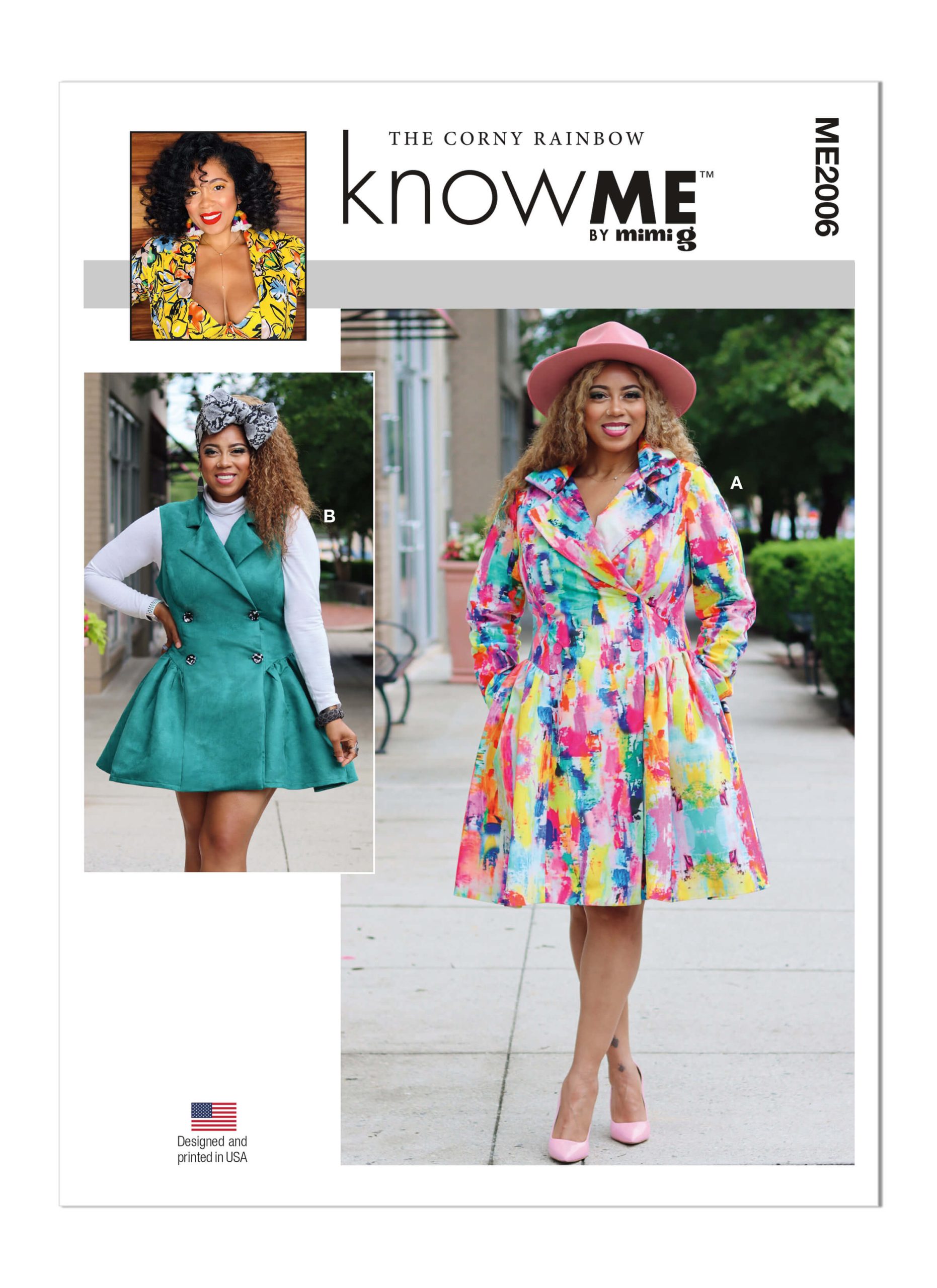 Know Me Sewing Pattern ME2006 Misses’ Dresses by The Corny Rainbow