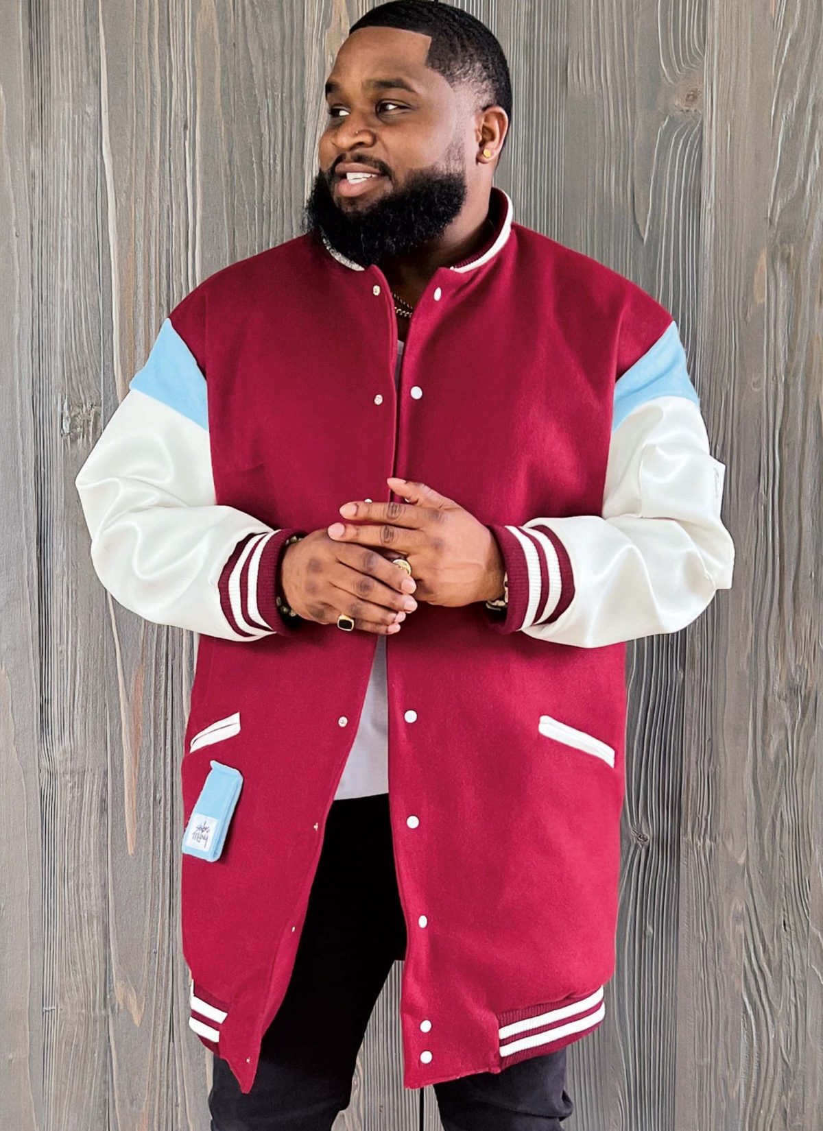 Know Me Sewing Pattern ME2010 Men's Varsity Bomber Jacket In Two Lengths by Sins of Many