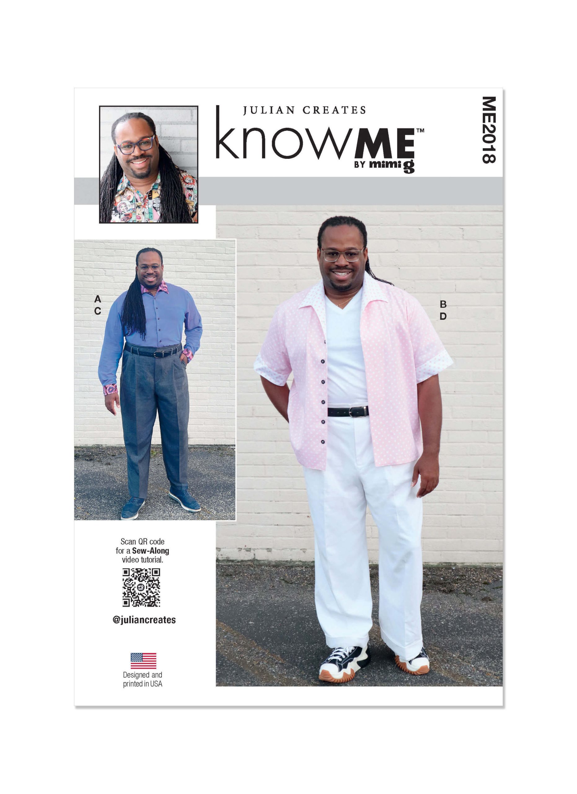 Know Me Sewing Pattern ME2018 Men’s Shirt and Trousers by Julian Creates