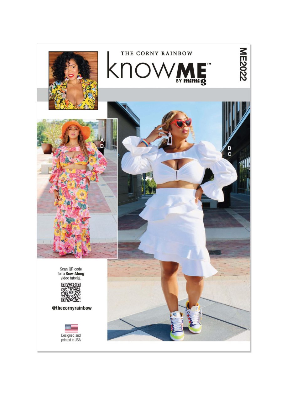 Know Me Sewing Pattern ME2022 Misses' Top and Skirt by The Corny Rainbow