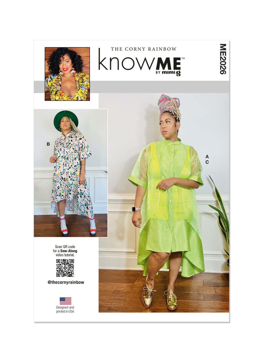 Know Me Sewing Pattern ME2026 Misses' Shirtdress and Knit Tank Dress