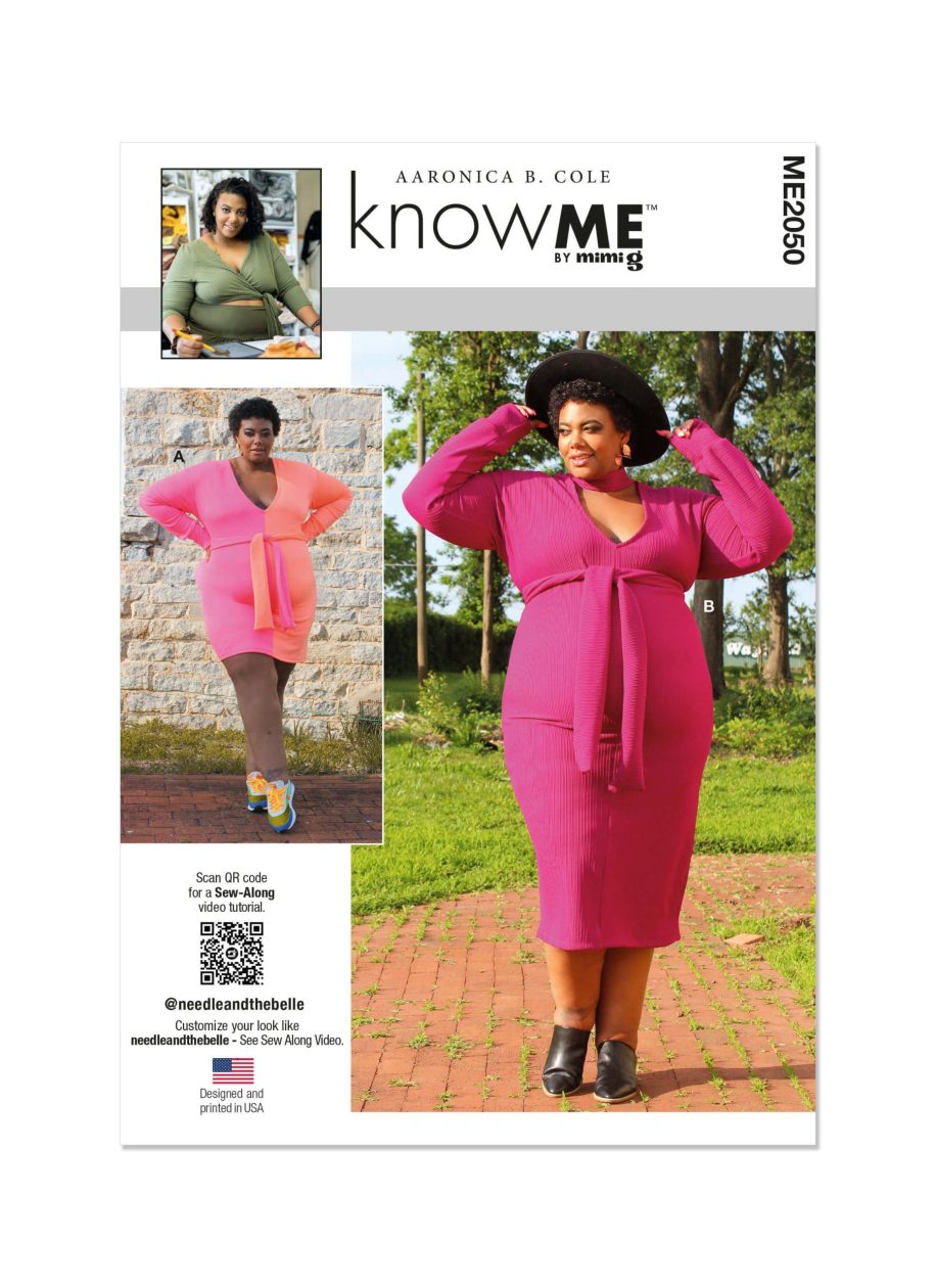 Know Me Sewing Pattern ME2050 Misses' and Women's Knit Dress in Two Lengths by Aaronica B. Cole