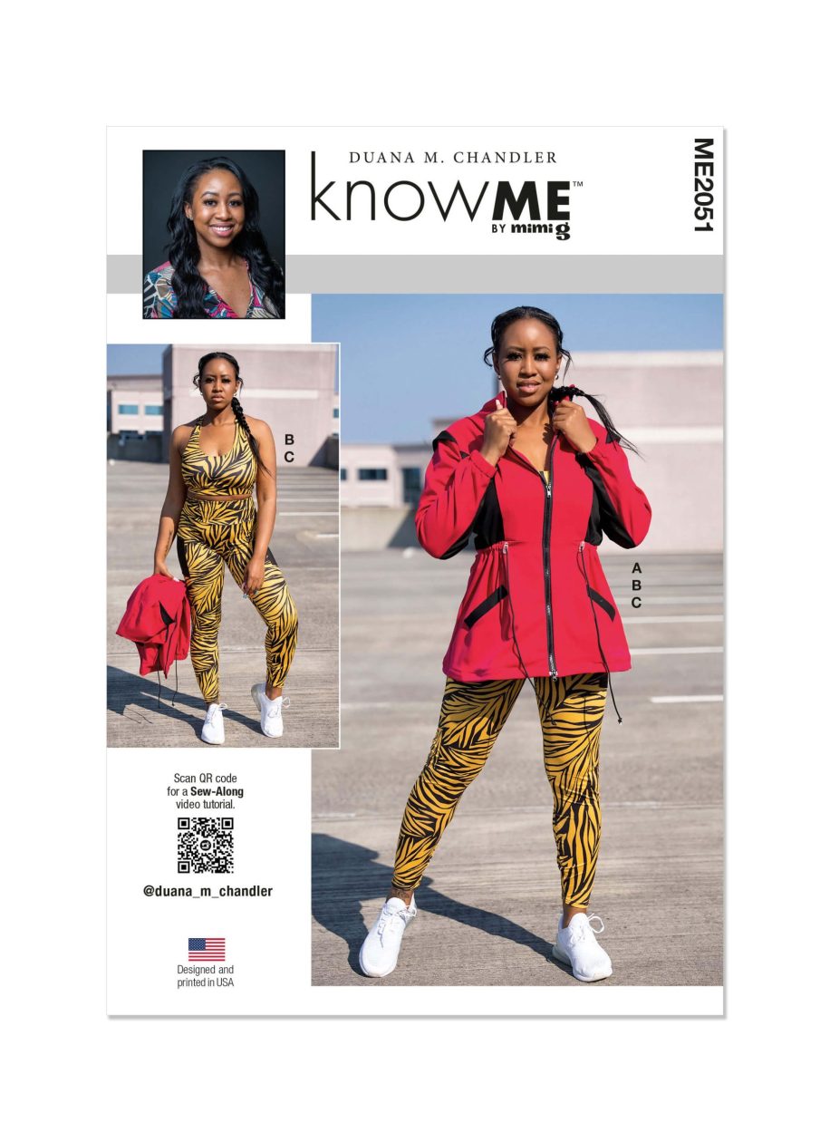 Know Me Sewing Pattern ME2051 Misses' Jacket, Bra Top and Leggings by Duana M. Chandler