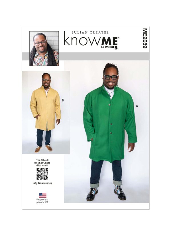 Know Me Sewing Pattern ME2059 Men's Coat by Julian Creates