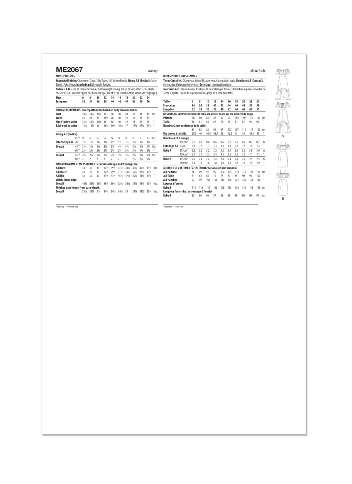 Know Me Sewing Pattern ME2067 Misses' Dresses by The Stitch Fitz