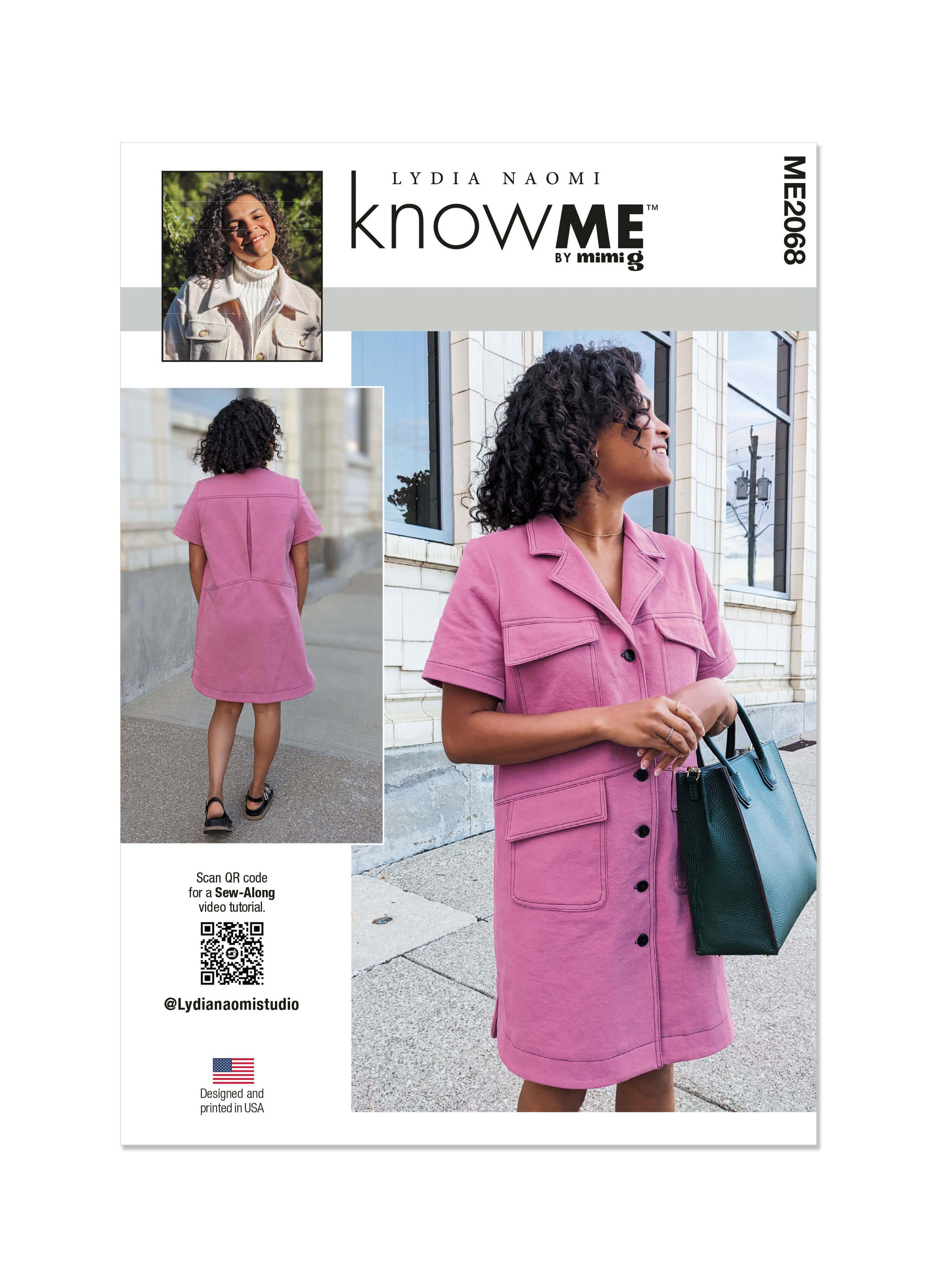 Know Me Sewing Pattern ME2068 Misses' Shirt Dress by Lydia Naomi