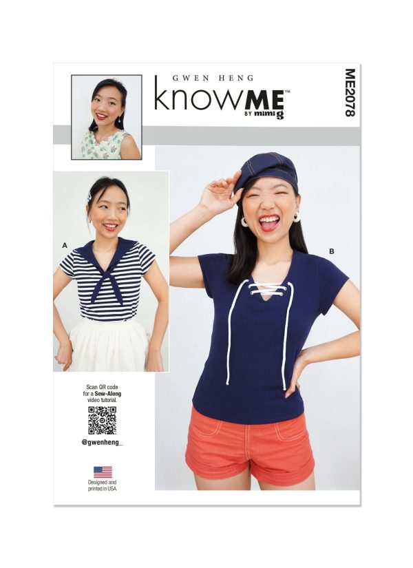 Know Me Sewing Pattern ME2078 Misses' Knit Tops  by Gwen Heng