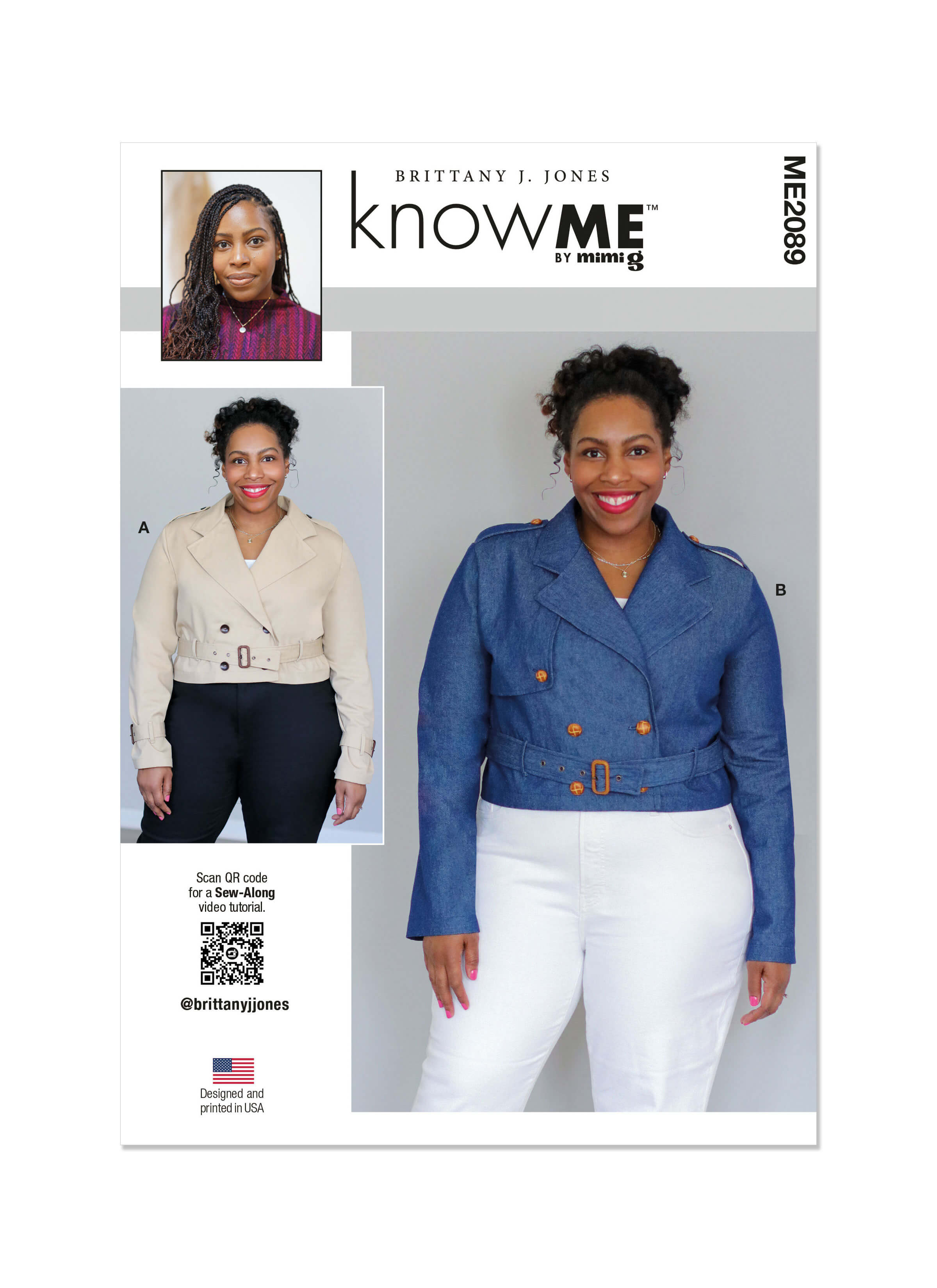 Know Me Sewing Pattern ME2089 Misses' Jackets by Brittany J. Jones