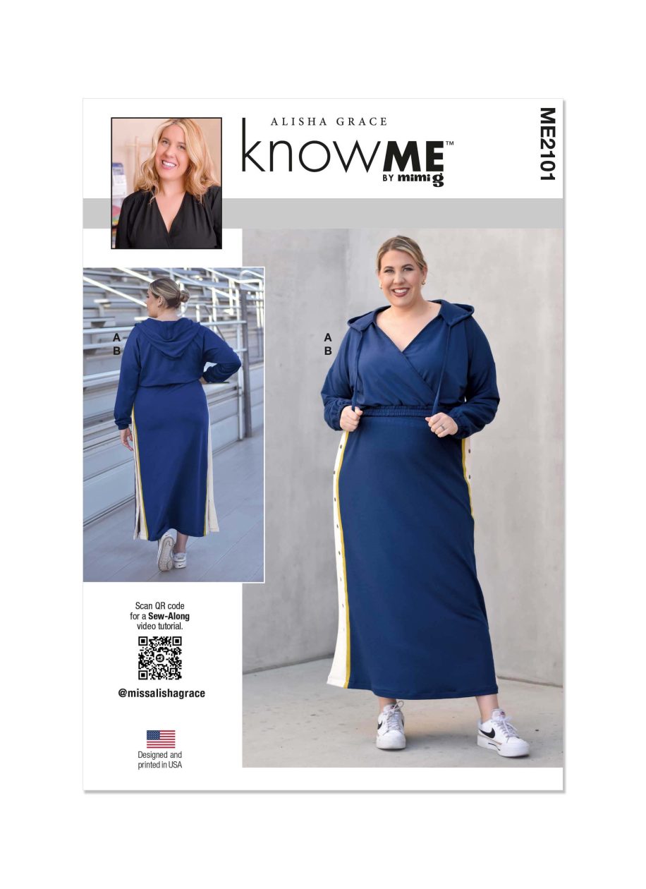 Know Me Sewing Pattern ME2101 Misses' Knit Top and Skirt by Alisha Grace