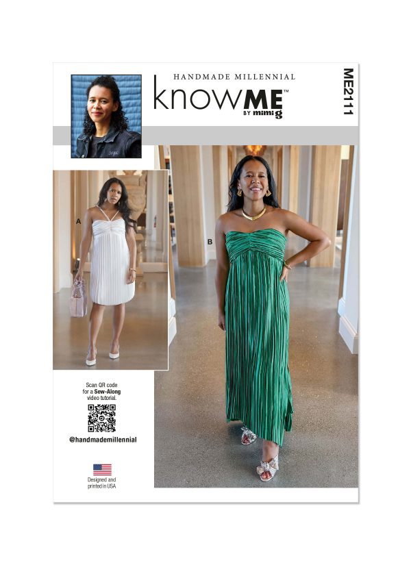 Know Me Sewing Pattern ME2111 Misses' Dress in Two Lengths  by Handmade Millennial