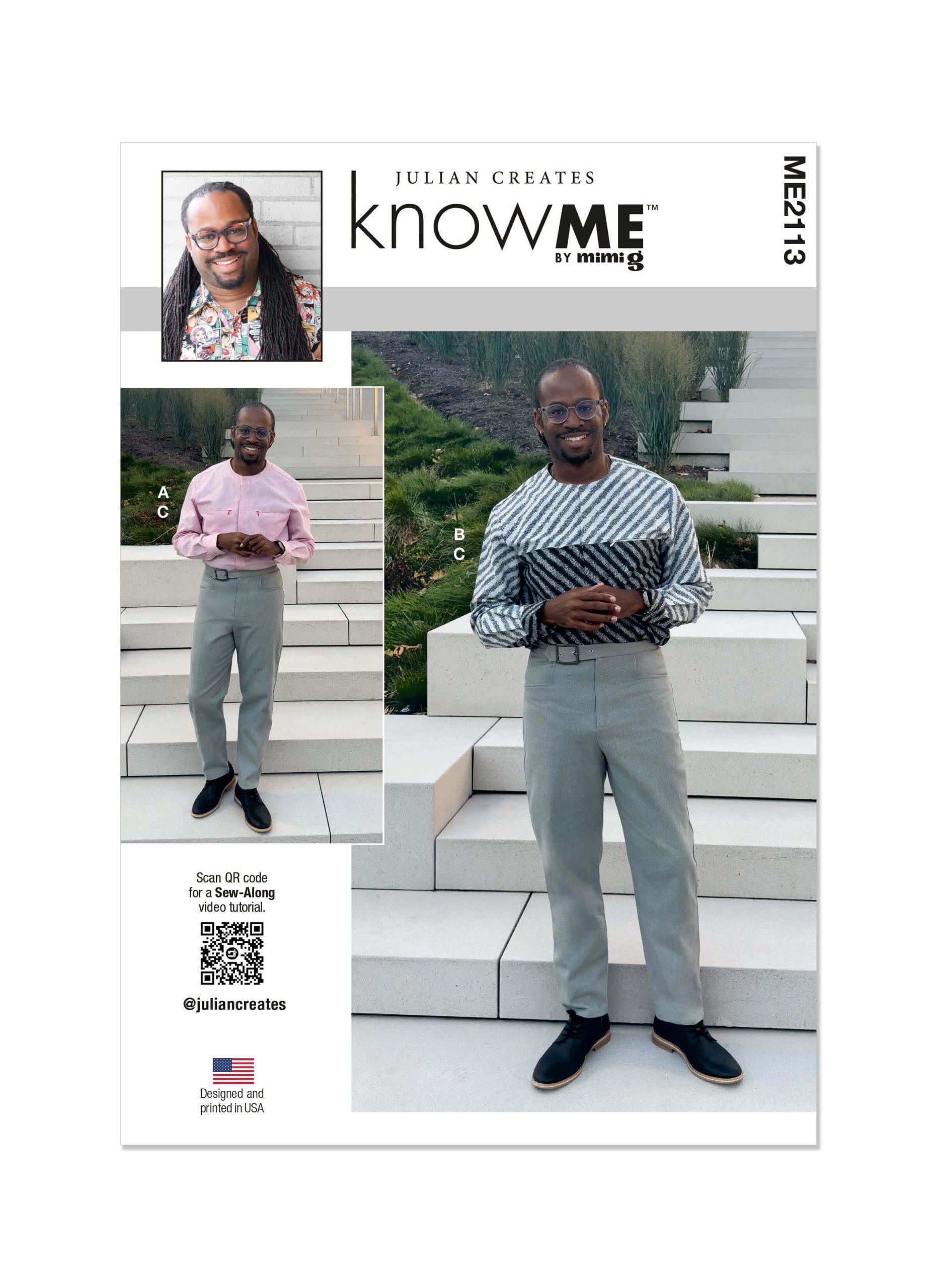 Know Me Sewing Pattern ME2113 Men’s Shirts and Trousers by Julian Creates