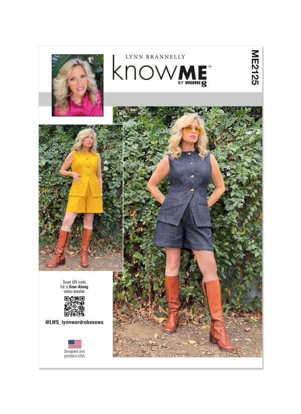 Know Me Sewing Pattern ME2125 Misses' Waistcoat and Shorts by Lynn Brannelly