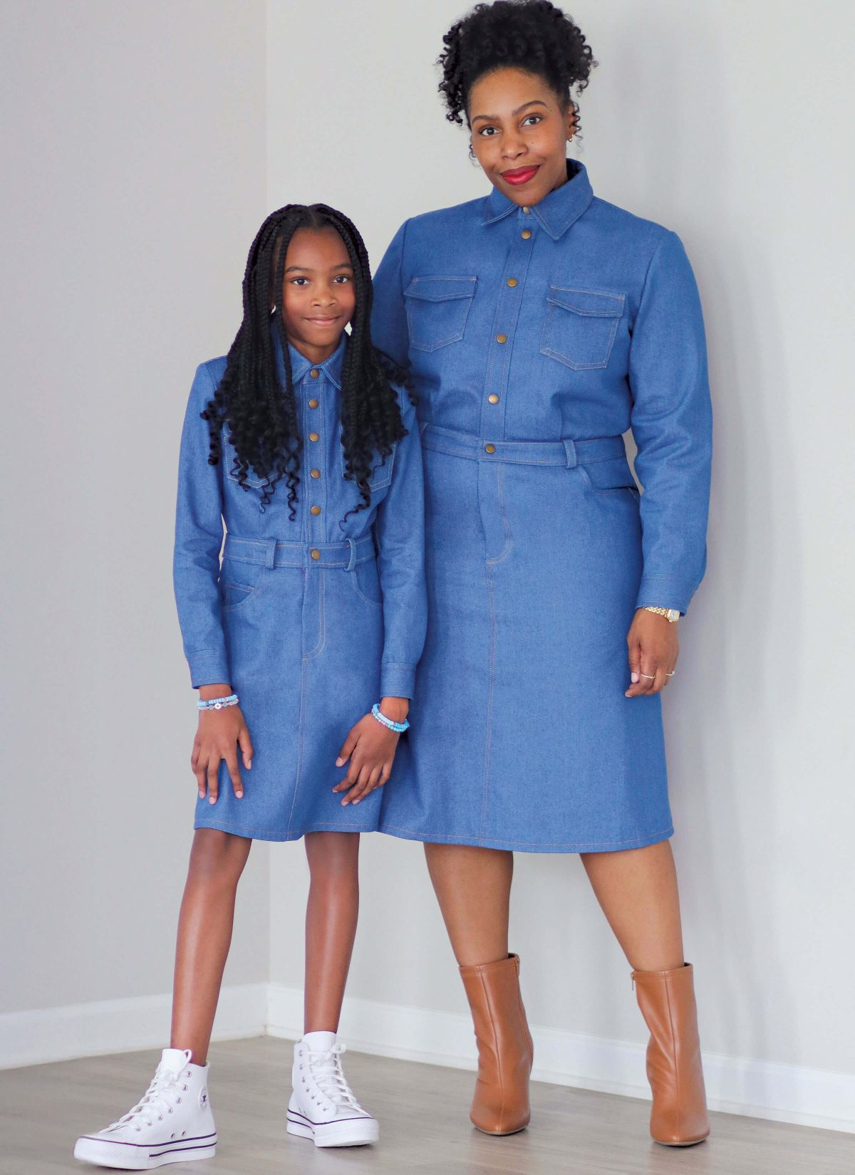 Know Me Sewing Pattern ME2133 Girl's and Misses' Denim Dress by Brittany J. Jones