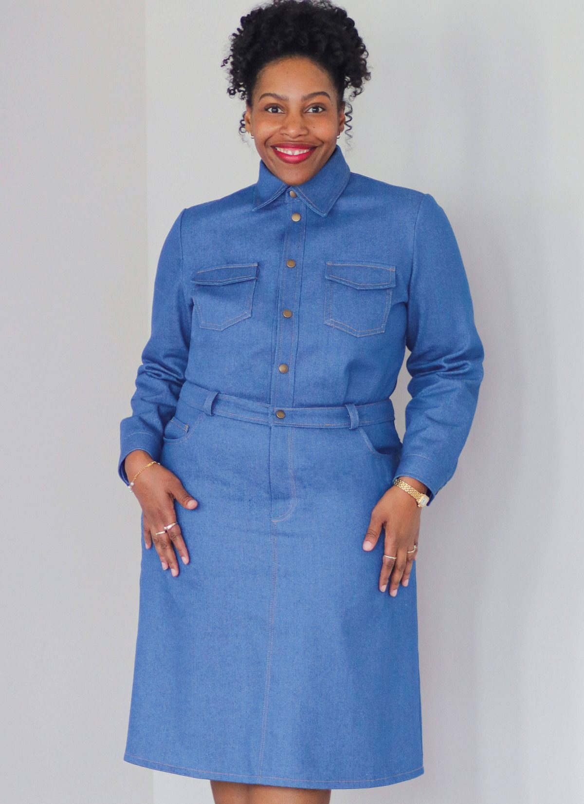 Know Me Sewing Pattern ME2133 Girl's and Misses' Denim Dress by Brittany J. Jones