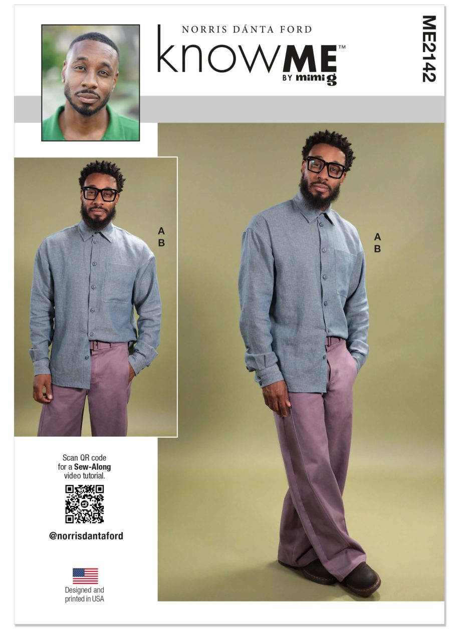 Know Me Sewing Pattern ME2142 Men's Shirt and Jeans with Belt by Norris Dánta Ford