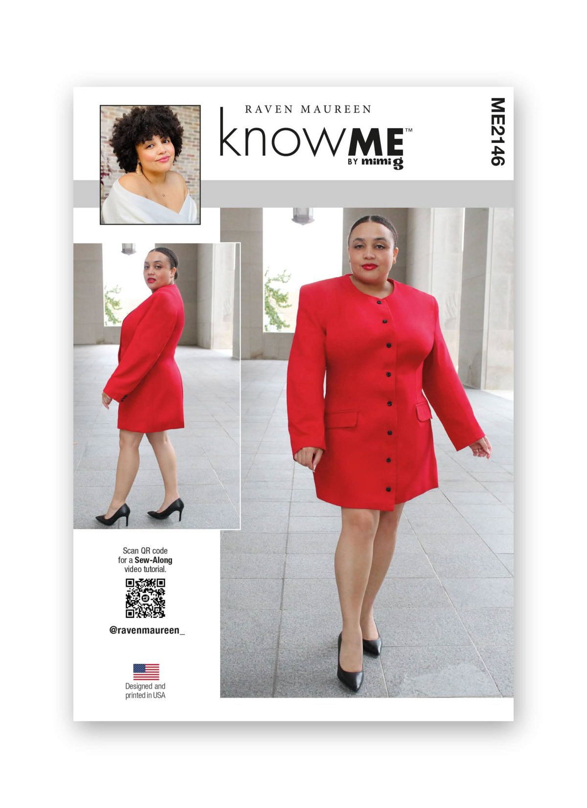 Know Me Sewing Pattern ME2146 Misses' Blazer Dress by Raven Maureen