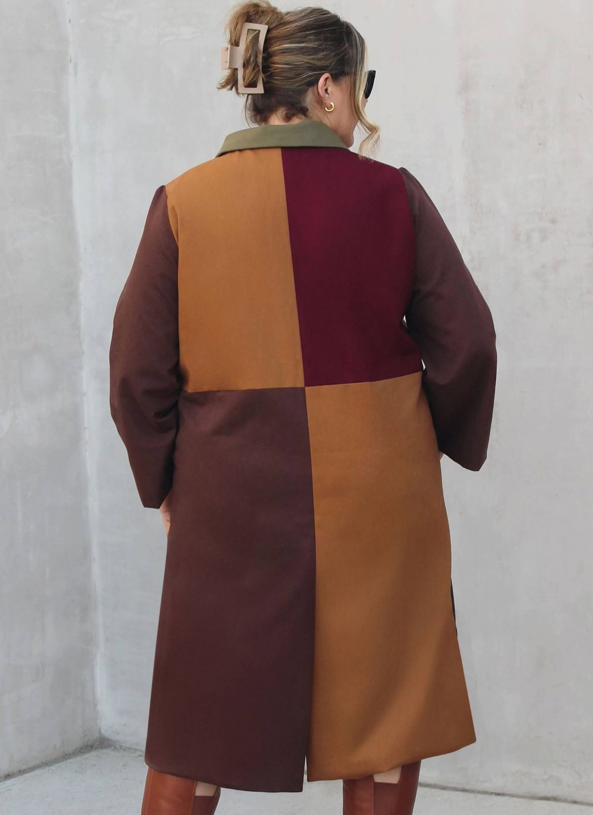 Know Me Sewing Pattern ME2150 Misses' Lined Colour Blocked Coat by Alisha Grace