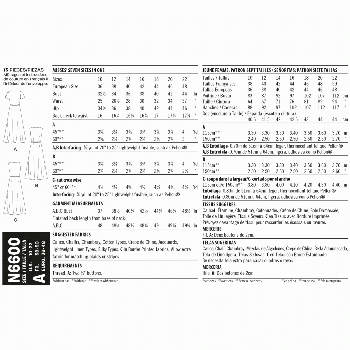 New Look Pattern N6600 Misses' Wrap Dress