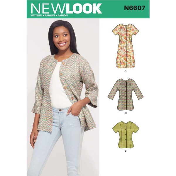 New Look Pattern N6607 Misses' Mini Dress, Tunic and Top