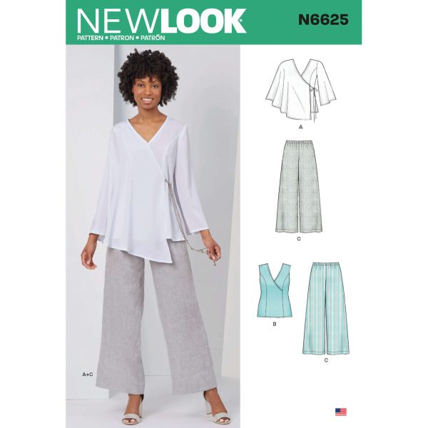 New Look Sewing Pattern N6625 Misses' Tops And Pull On Pants