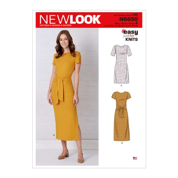 New Look Sewing Pattern N6650 Misses' Knit Dress