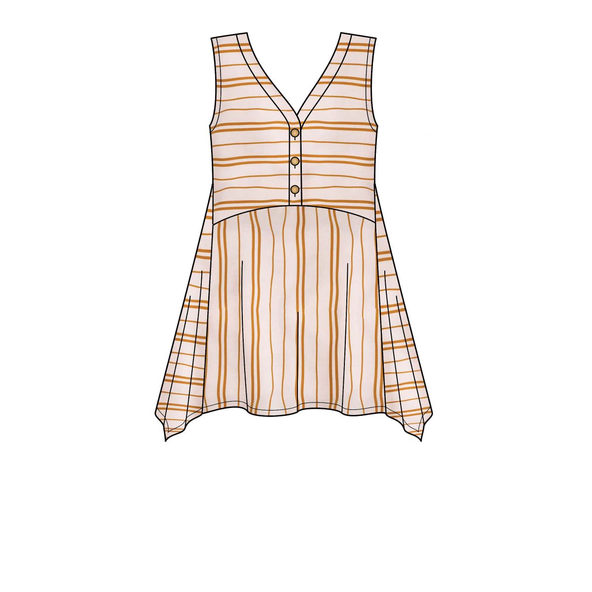 New Look Sewing Pattern N6658 Misses' Handkerchief Hemmed Top