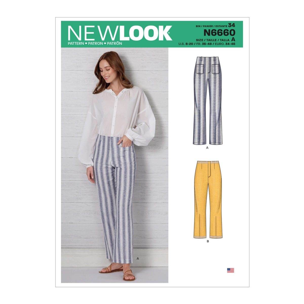 New Look Sewing Pattern N6660 Misses' High Waisted Flared Trouserss
