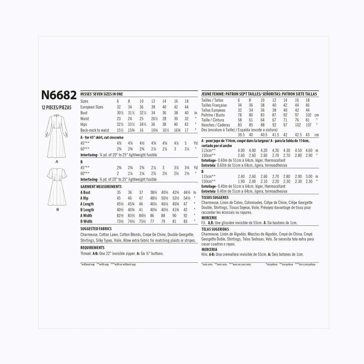 New Look Sewing Pattern N6682 Misses' Dress