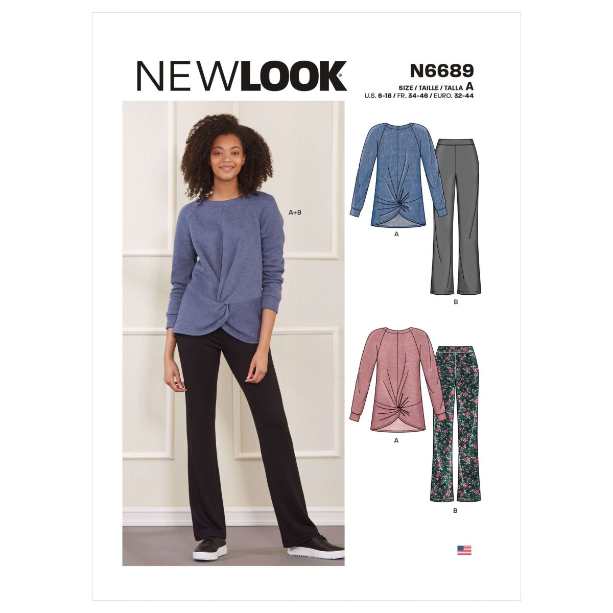 New Look Sewing Pattern N6689 Misses' Top and Trousers Co New Look Sewing Pattern N6689 Misses' Top and Trousers Co