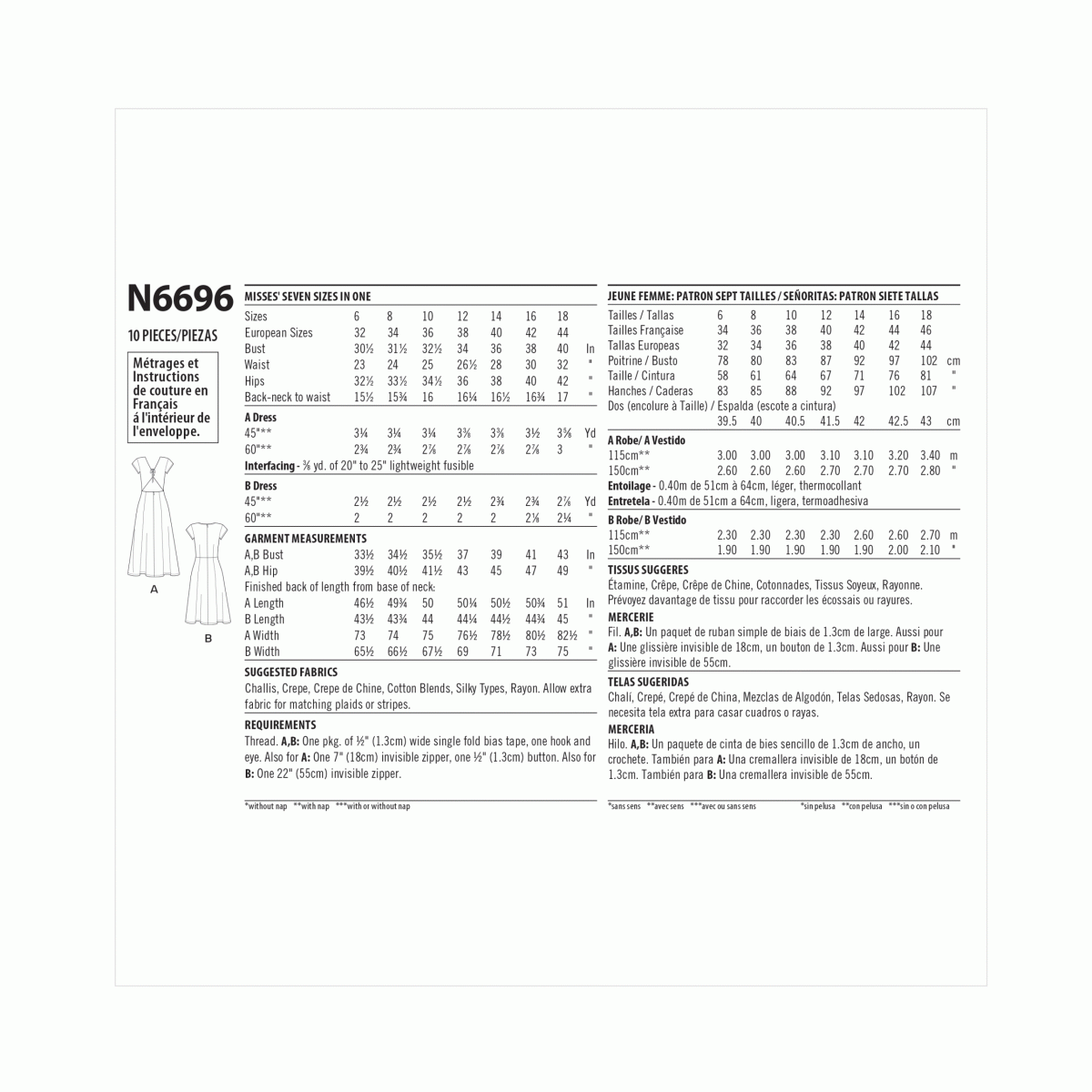 New Look Sewing Pattern N6696 Misses' Dresses