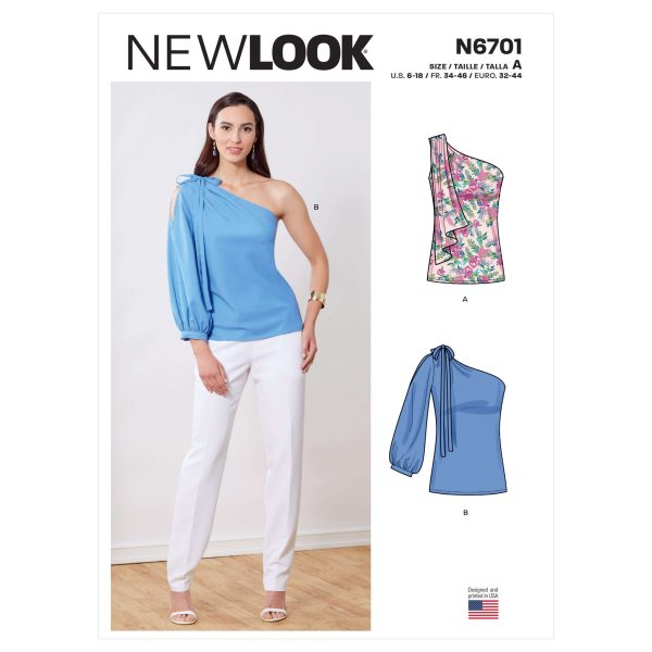 New Look Sewing Pattern N6701 Misses' One-Shoulder Tops