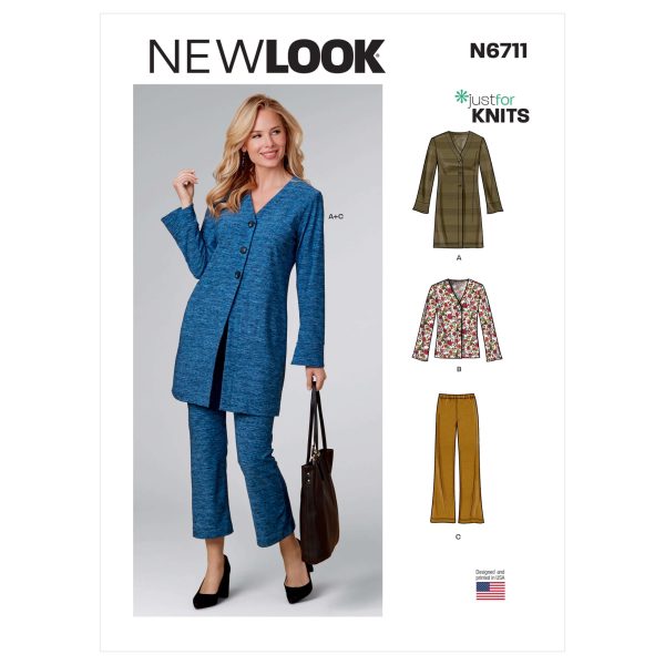 New Look Sewing Pattern N6711 Misses' Cardigan Jacket and Trousers