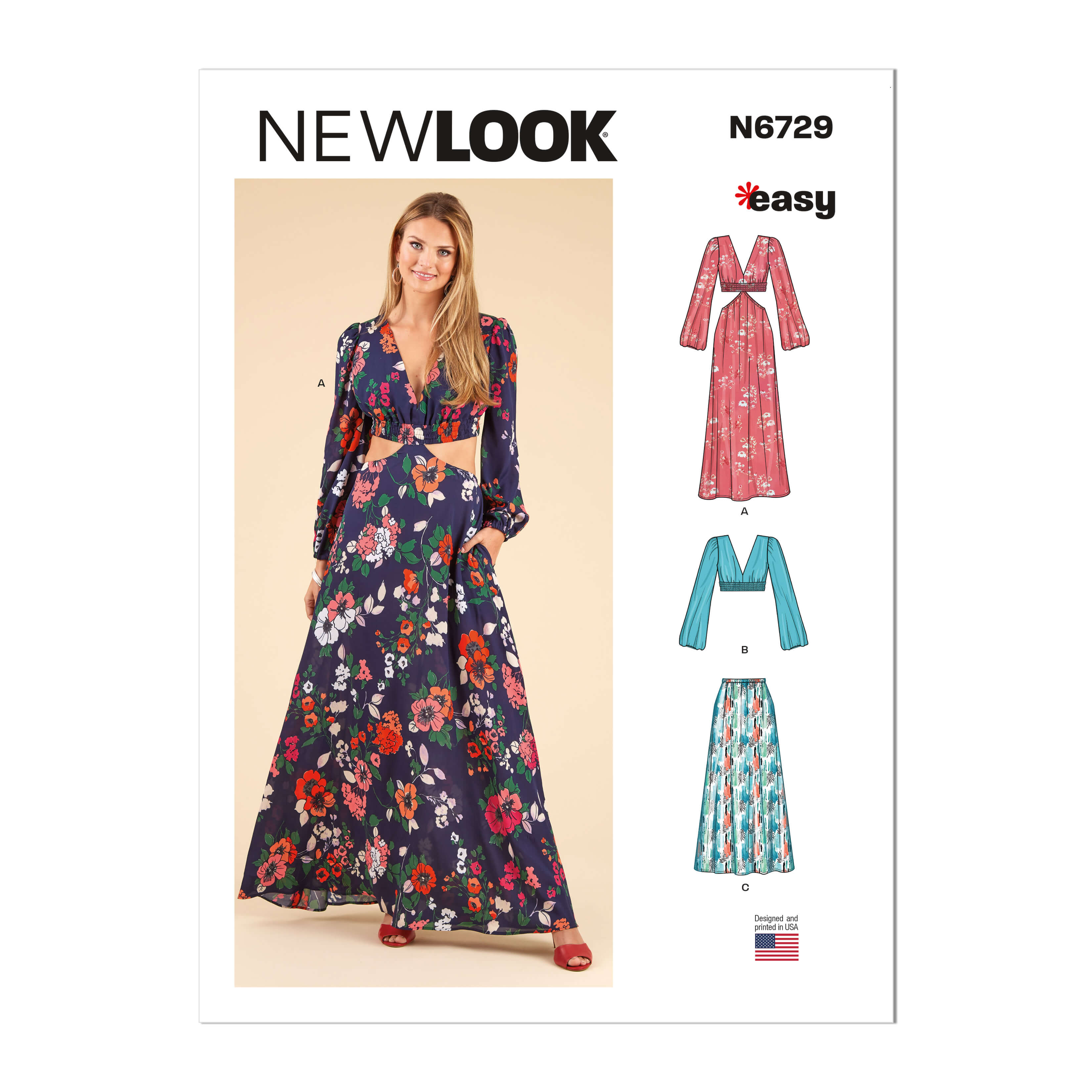 New Look Sewing Pattern N6729 Misses' Dress, Top and Skirt